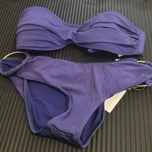 Vitamin A swimwear 2-piece set (purple bandeau top and bottom) size 6 *NEW*